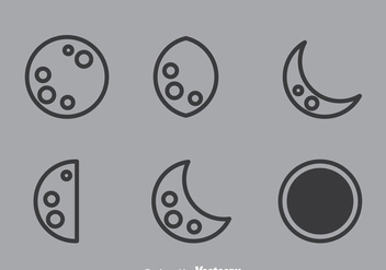 Lunar Outline Icons - Free vector #364189