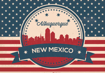 Retro Alberquerque New Mexico Skyline - vector gratuit #365239 