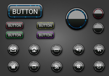 Free Web Buttons Set 08 Vector - vector gratuit #365639 