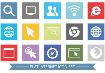 Flat Style Internet Related Icon Set - vector gratuit #365839 