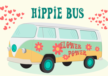 Hippie Bus Vector - Kostenloses vector #366069
