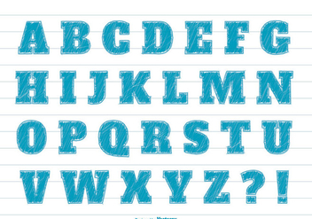 Blue Marker Style Alphabet Set - vector gratuit #366119 
