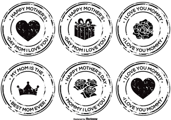 Mother's Day Grunge Badge Set - vector gratuit #367769 