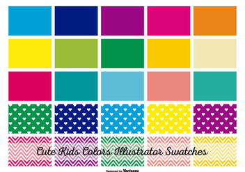 Kids Colors Illustrator Swatches - Free vector #367779