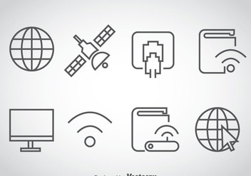 Internet Outline Icons Vector - Free vector #368459