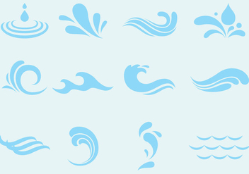 Vector Agua Wave And Splash Icons - бесплатный vector #368859