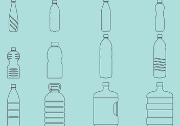 Water Bottles Icons - vector #368919 gratis