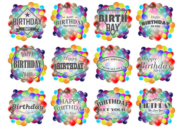 Smarties Birthday Labels Vector - vector gratuit #369069 