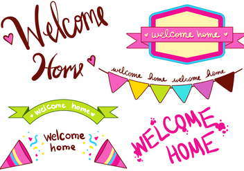 Welcome Home Banner Type Set - vector gratuit #369609 
