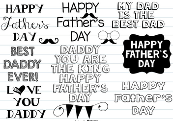 Cute Father's Day Hand Drawn Doodle Set - Free vector #369949
