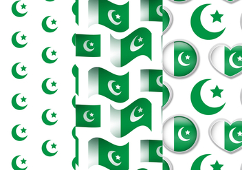 Pakistan Flag Pattern Set - vector gratuit #370299 