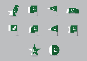 Vector Pakistan Flag Pack - Free vector #370359