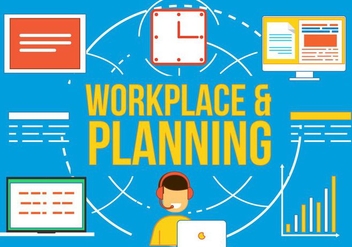 Free Workplace and Planning Vetor - vector gratuit #370839 