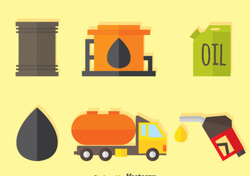 Oil And Gasoline Flat Icons - vector gratuit #371139 