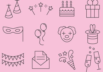 Party Line Icons - vector #371499 gratis