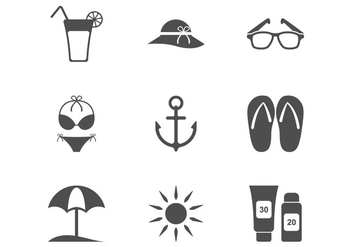 Beach Minimalist Icon - vector gratuit #372409 