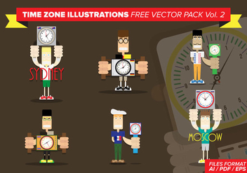 Time Zone Illustrations Free Vector Pack Vol. 2 - бесплатный vector #372839