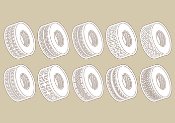 Tractor tire icons - Free vector #373559