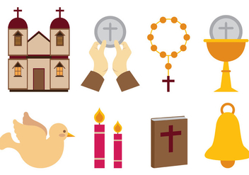 Set Of Eucharist Vector Icons - vector gratuit #374149 