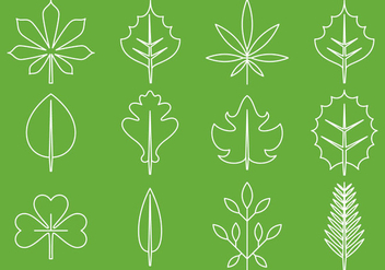 Leaves Line Icons - vector #374419 gratis