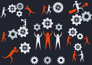 Free Working Together Icons Vector - бесплатный vector #374919