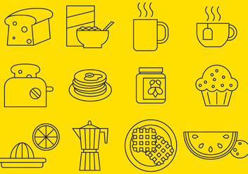 Breakfast Line Icons - vector gratuit #376029 