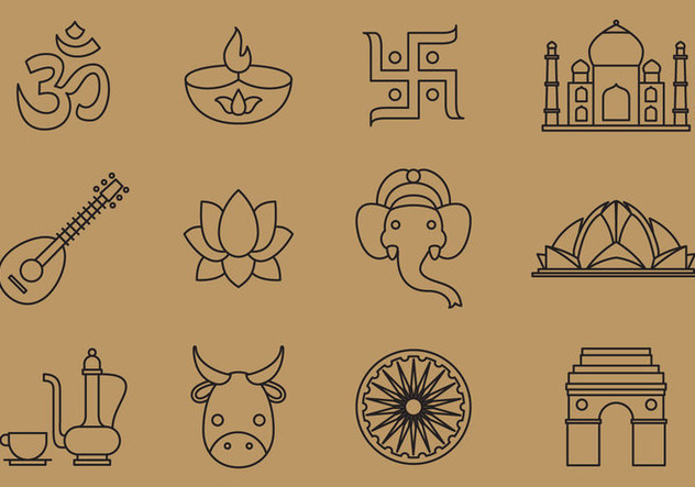 India Line Icons - Free vector #376129