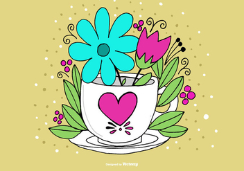 Coffee Cup Vase Vector - бесплатный vector #378059