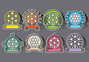 Atomium Badges and Icon Vectors - бесплатный vector #378219