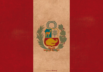 Vintage Grunge Flag of Peru - vector gratuit #378319 