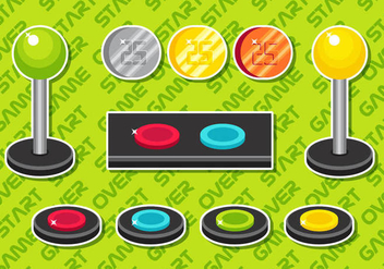Arcade Button Vector Elements Set B - vector gratuit #378509 