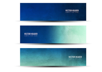 Free Vector Blue Green Abstract Headers - Free vector #378899