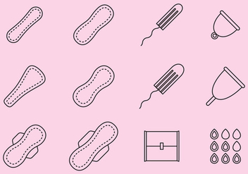 Pads And Tampons Icons - Free vector #378919