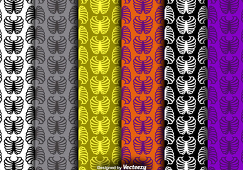Rib Cage Icon Colorful Seamless Patterns Vector Set - бесплатный vector #378959