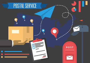 Vector Illustration of Postal Service - Kostenloses vector #379239