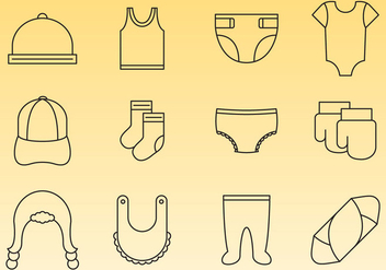 Baby Clothe Accessories Icons - vector #379579 gratis