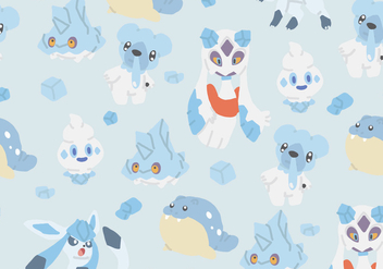Ice Type Pokemon Pattern - Free vector #380329
