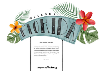 Free Florida Welcome Watercolor Vector - Kostenloses vector #381069