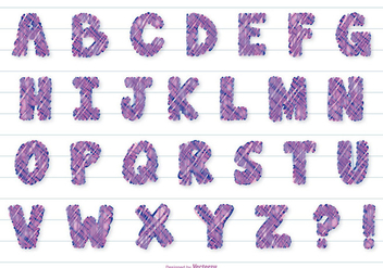 Marker Scribble Style Vector Alphabet - vector gratuit #381189 