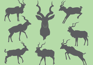 Free Kudu Silhouette Icons - vector gratuit #381279 