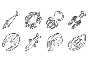 Free Raw Seafood Icon vector - Kostenloses vector #381549