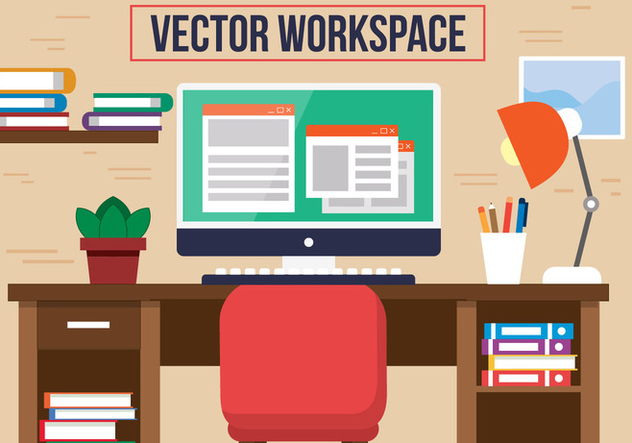 Free Red Chair Office Vector Desk - бесплатный vector #382749