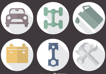 Car Service Circle Icons - vector #383759 gratis