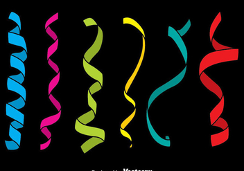 Colorful Party Ribbon Vector Set - Kostenloses vector #384269
