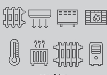 Heating And Cooling System Icons Vector - vector #384439 gratis