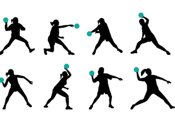 Silhouette Of Dodgeball Player - Kostenloses vector #385019