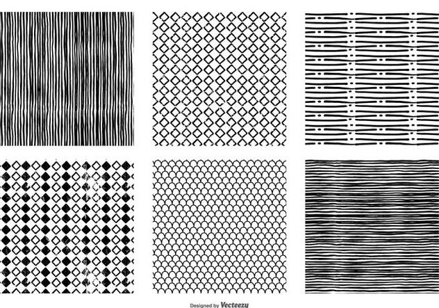 Hand Drawn Seamless Vector Patterns - Free vector #386369