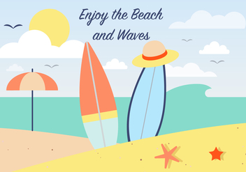 Free Summer Surfing Vector Background - бесплатный vector #386749
