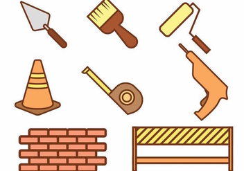 Bricklayer Icon Set - vector gratuit #387349 