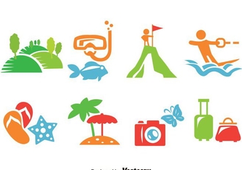 Vacation Icons Vector - Free vector #387589